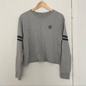 Knit-Crop Sweatshirt